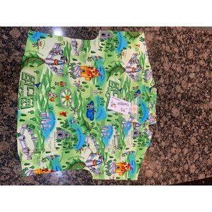 Kids Scrubs Top and Pants Castle Art work